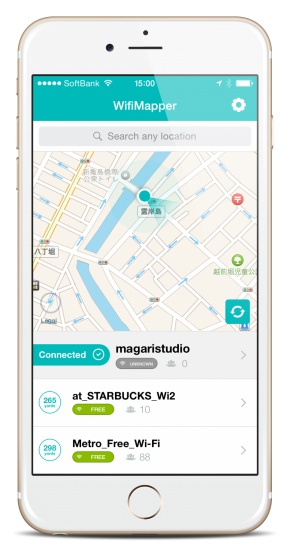 WifiMapperを茅場町で使ってみた