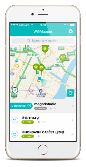 WifiMapperを茅場町で使ってみた2