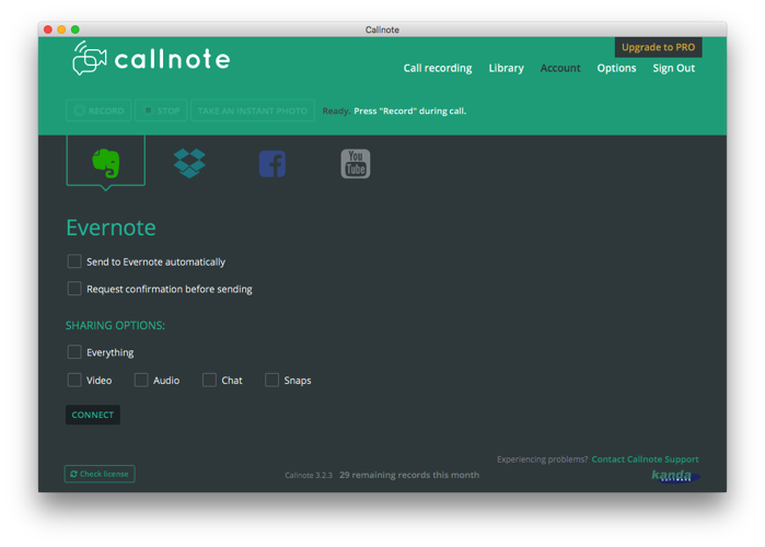 Callnoteからシェアする