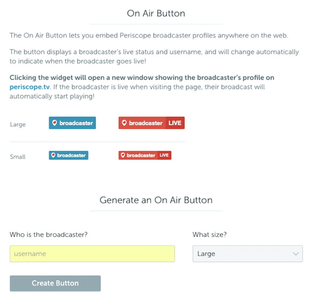 PeriscopeのオンエアボタンをWEBサイトに埋め込んでライブ配信の認知度アップ！