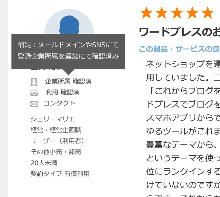 ITreviewでレビューを書いた人の情報がわかる